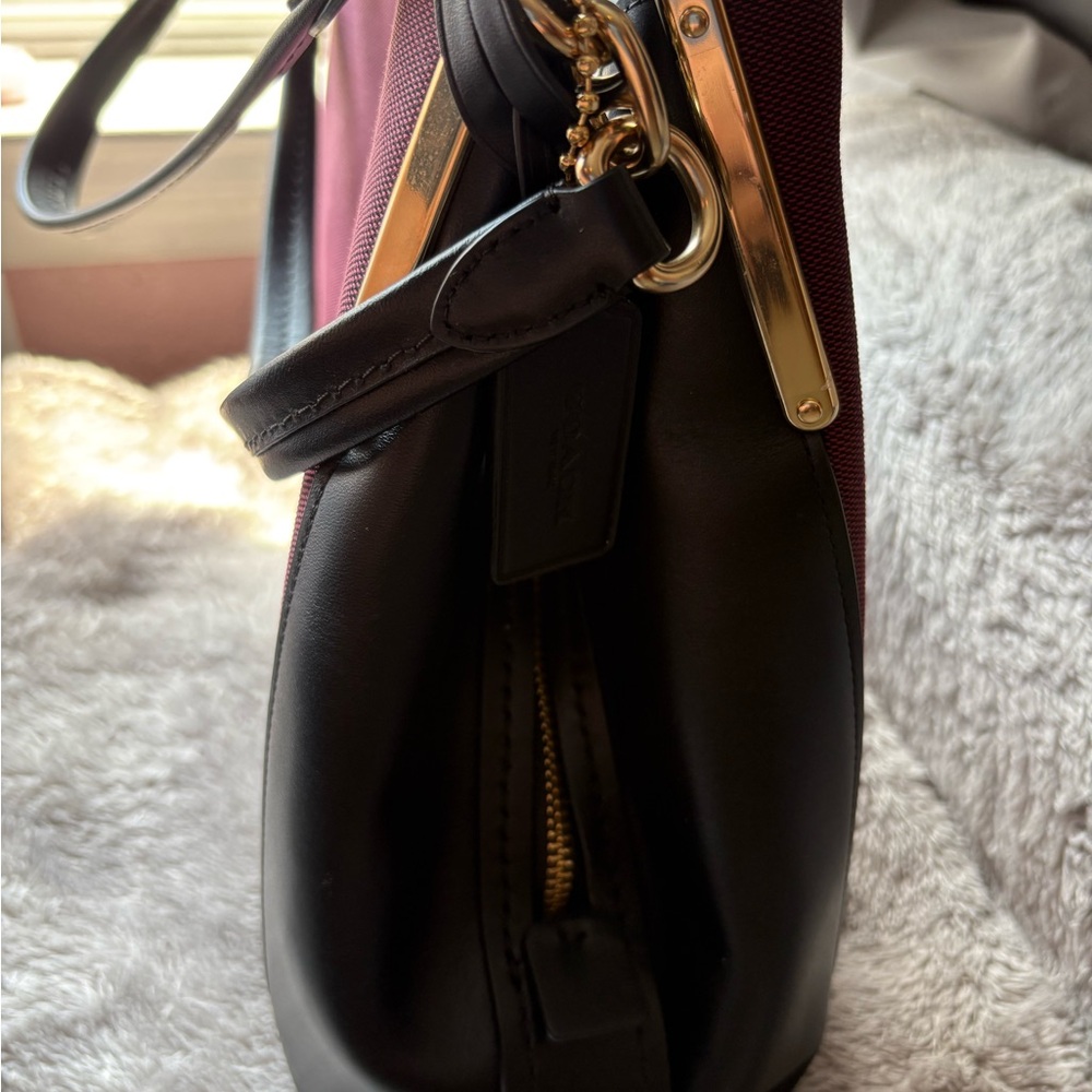 COACH Exclusive Coach Jacquard Dalton 31 Shoulder Bag Black Cherry NWT - Picture 2 of 16
